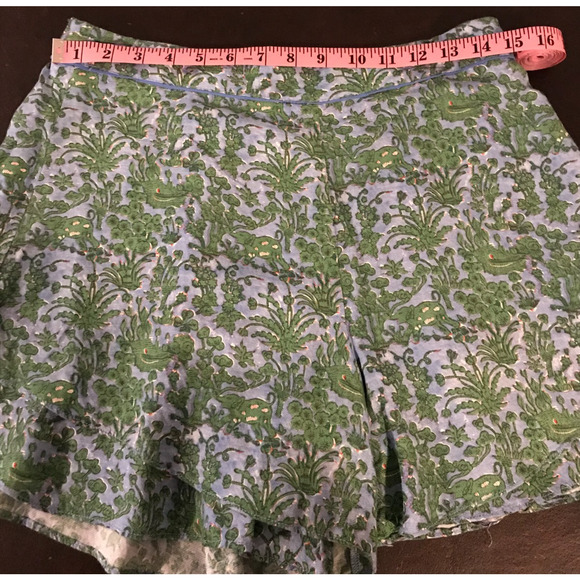 Anthropologie ett:twa Simone Blue/Green Tiered Nepal Shorts - Size Small - Picture 3 of 11